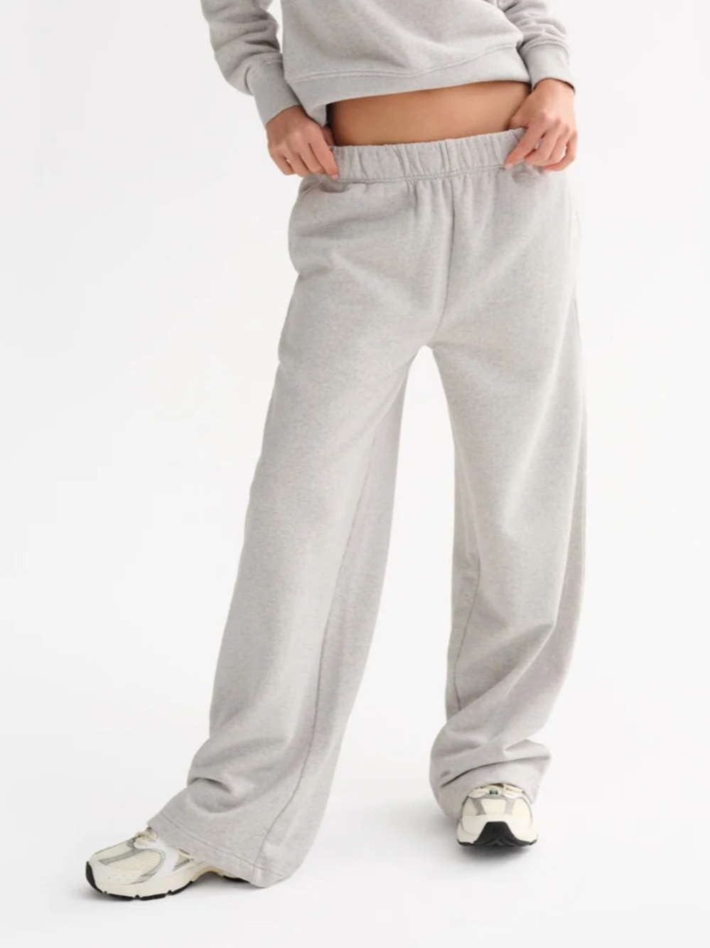 Mate the Label Organic Fleece Straight Leg Sweatpant Heather Gray Heavyweight-XS